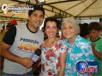Programa mais você grava entrevistas com carnaubenses na praça Caitano Dantas